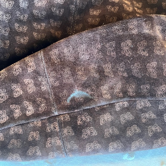 Botega Veneta suede bag with butterfly print. Dark brown. Vintage. Good shape. - Picture 4 of 10